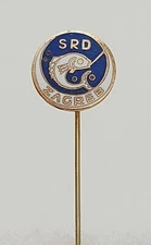 SRD Zagreb, Fishing, Angeln, Peche, Fish, hook, haken, vintage pin KASUN 1960s