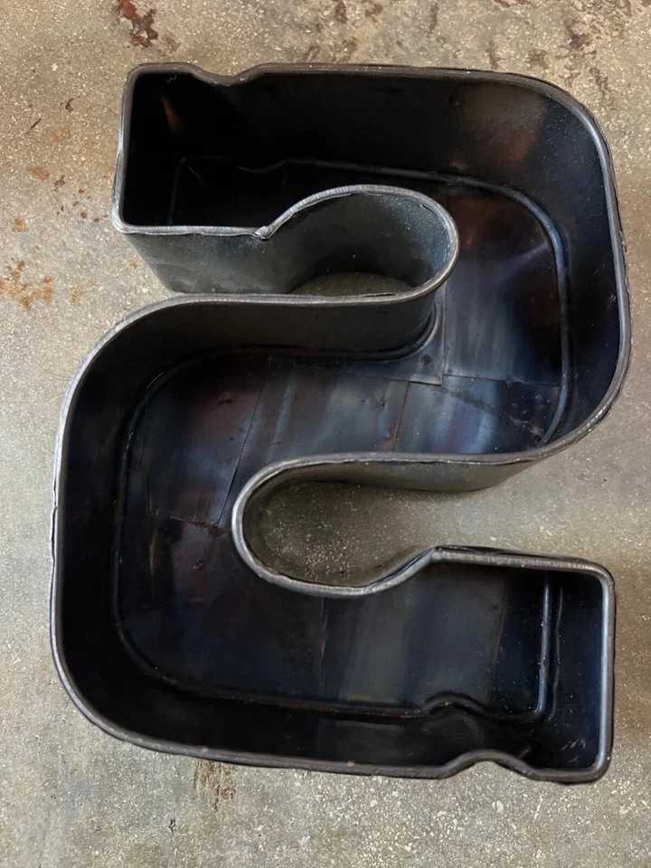 Rustic LETTER S - Gunmetal Silver Metal Letter for Wall Shelf Decor  7.5 Inch - Image 3 of 4