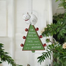 Oh Christmas Tree Cat Ornament, Window Hanging, Pet Lovers