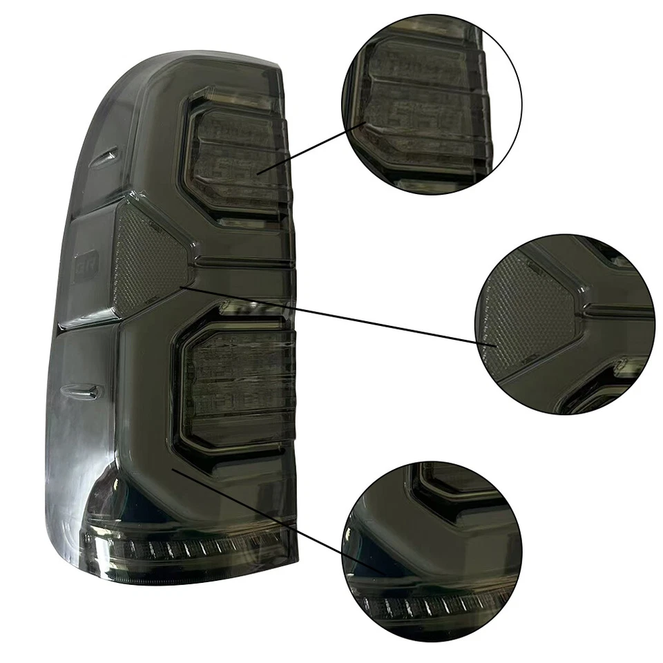 Lámpara de luz trasera con lente de humo LED para Toyota Hilux Vigo MK6 SR5 2005-2014 Foto 4 de 4