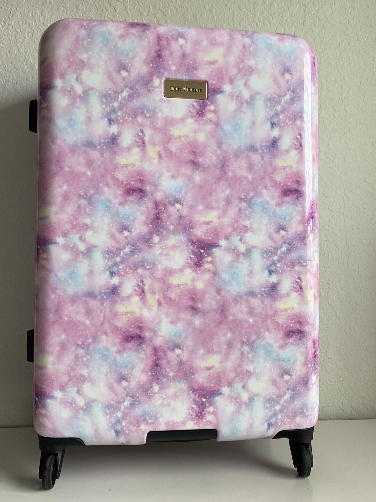 JUICY COUTURE 29” Hardside Wheeled Suitcase Pink Purple Tie Dye Luggage