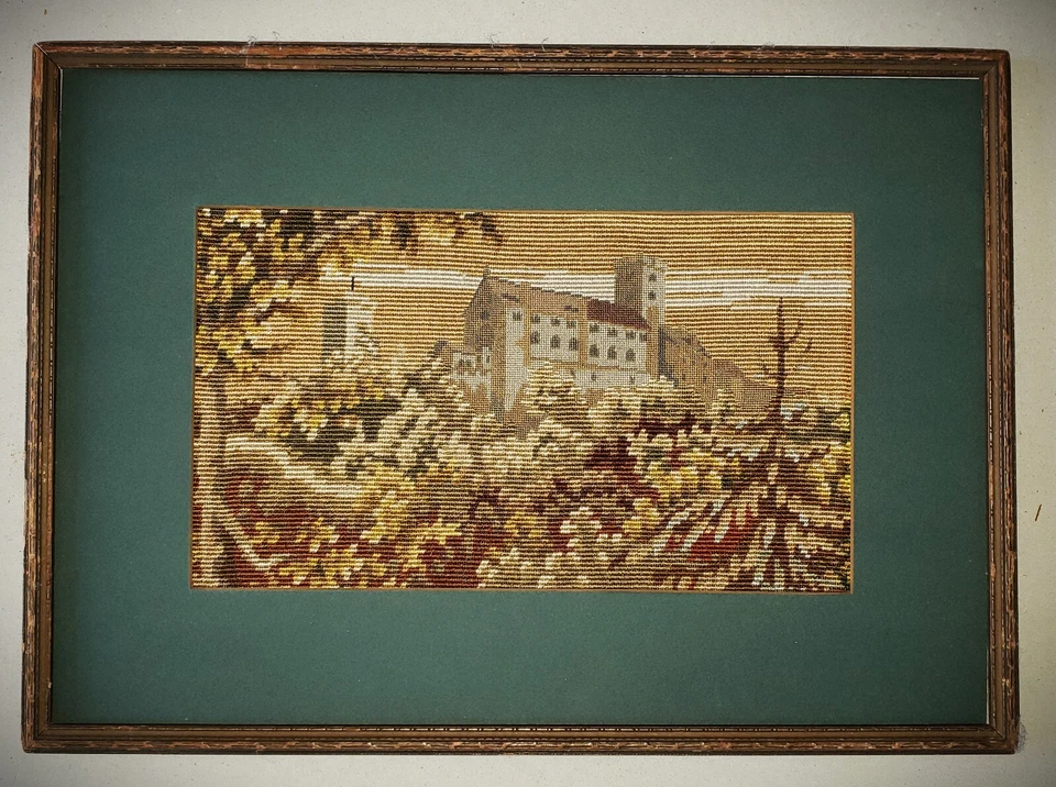 RAREAntique 19th Century Austrian Needlepoint Semmering Hotel Viennese Secession - Image 2 of 4