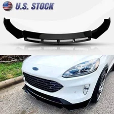 For Ford	Escape Front Bumper Lip Splitter Chin Spoiler Kit Glossy Black Panel BE