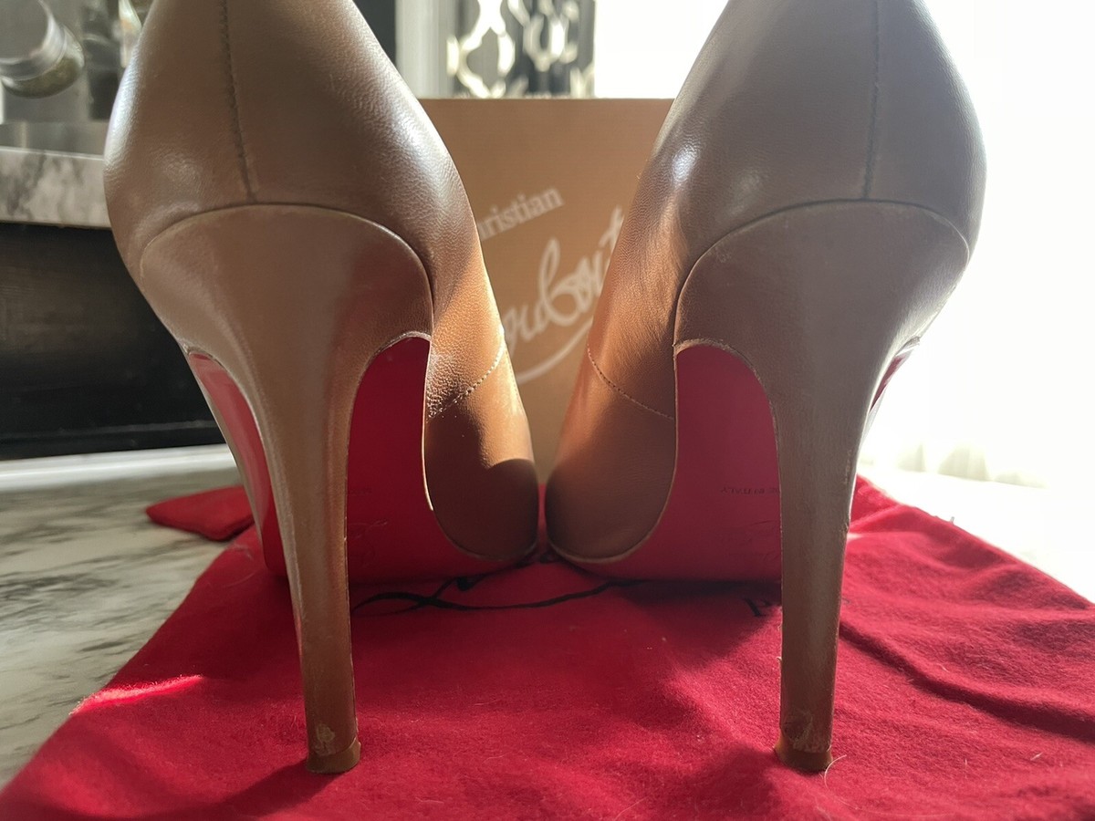 Christian Louboutin Simple Pump Heels 100mm Camel Size 36 USED