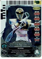 POWER RANGERS RISE OF HEROES SUPER RARE HOLOFOIL CARD 1-080 WHITE RANGER ex