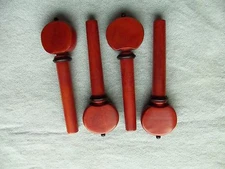 Violin Pegs Boxwood Carved  Strad  with Black Pins and Collars  Violin  Pegs 