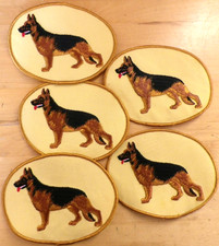 LOTE de 5 PARCHES BORDADOS PERRO PASTOR ALEMÁN Parches Coser 5" x 3 3/4"