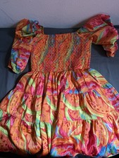 vibrant, colorful puff-sleeve mini dress from Forever 21
