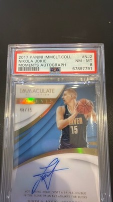 2017 Immaculate Nikola Jokic Moments Autograph 48/75 PSA 8