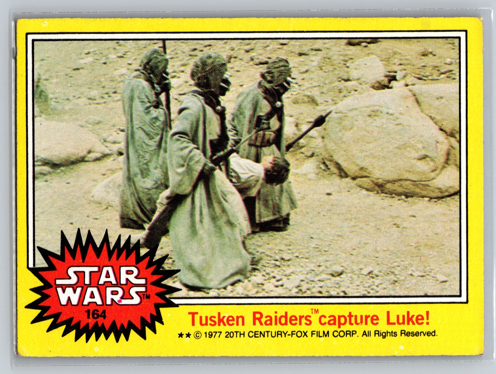 Tusken Raiders capture Luke! #164 Star Wars 1977 Topps trading card — raw and PSA graded price guide