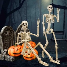 2 Pack 36"Halloween Skeleton - 3 ft Life Size Human Skeleton with Full Body