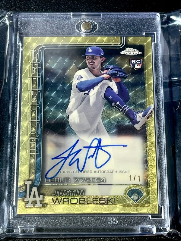 2025 Topps Chrome Update Justin Wrobleski #CRDA-JW RC  Auto Superfractor 1/1
