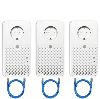 Powerline Starter 3Set KIT PLC 1.000 MBit/s LAN  2x 1.200 MBit/s D-LAN WIFI WLAN