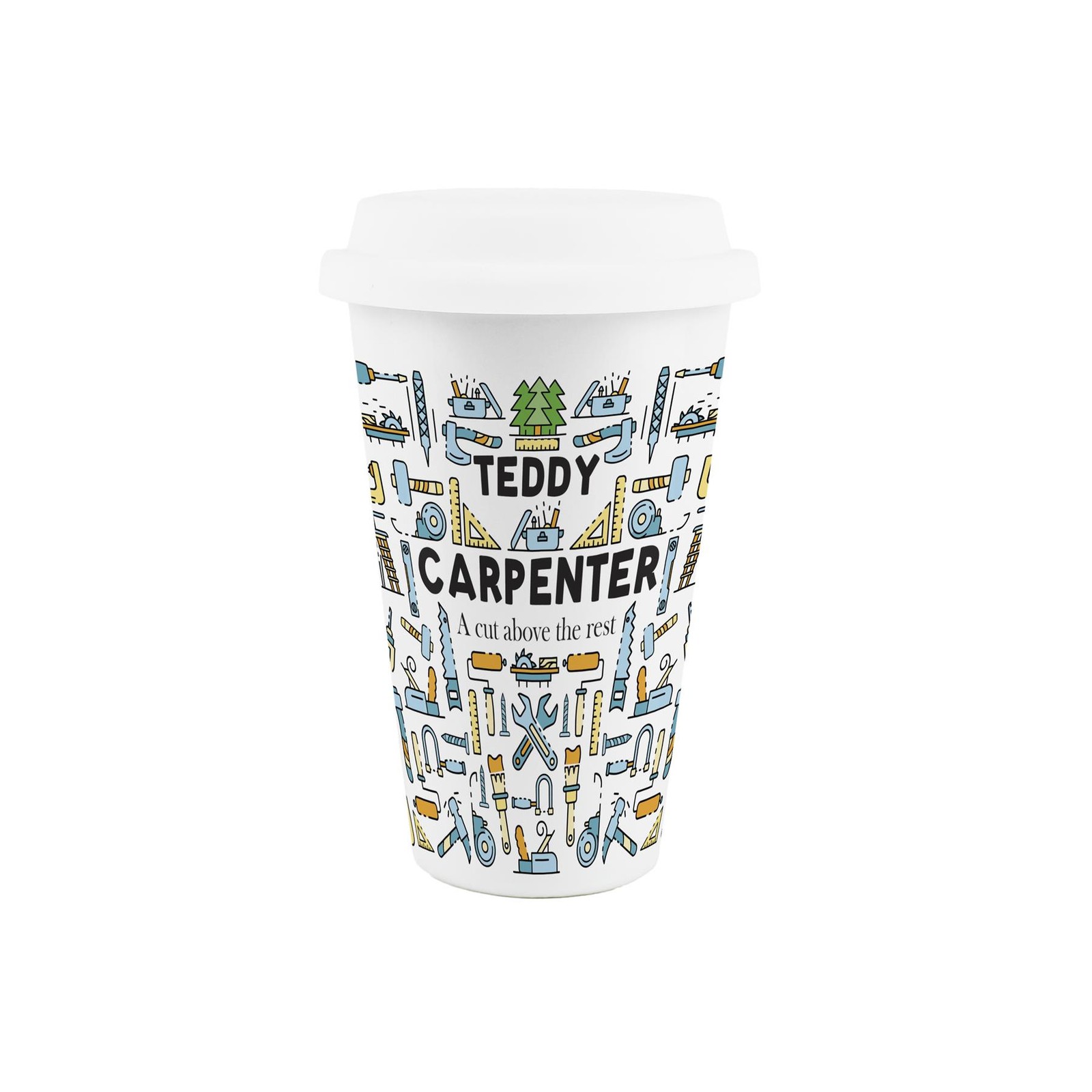 Customisable Carpenter Ceramic Travel Mug - Carpentry & Woodwork Themed Gifts