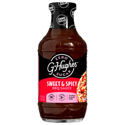 G Hughes Sugar Free Sweet & Spicy BBQ Barbecue Sauce, 18oz
