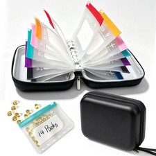 Travel Organizer with 14 Reusable Pouches,Black Hard Shell Case