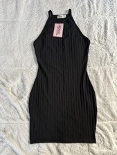 PrettyLittleThing Recycled Racer Neck Bodycon Mini Dress Women’s Size 12 NWT
