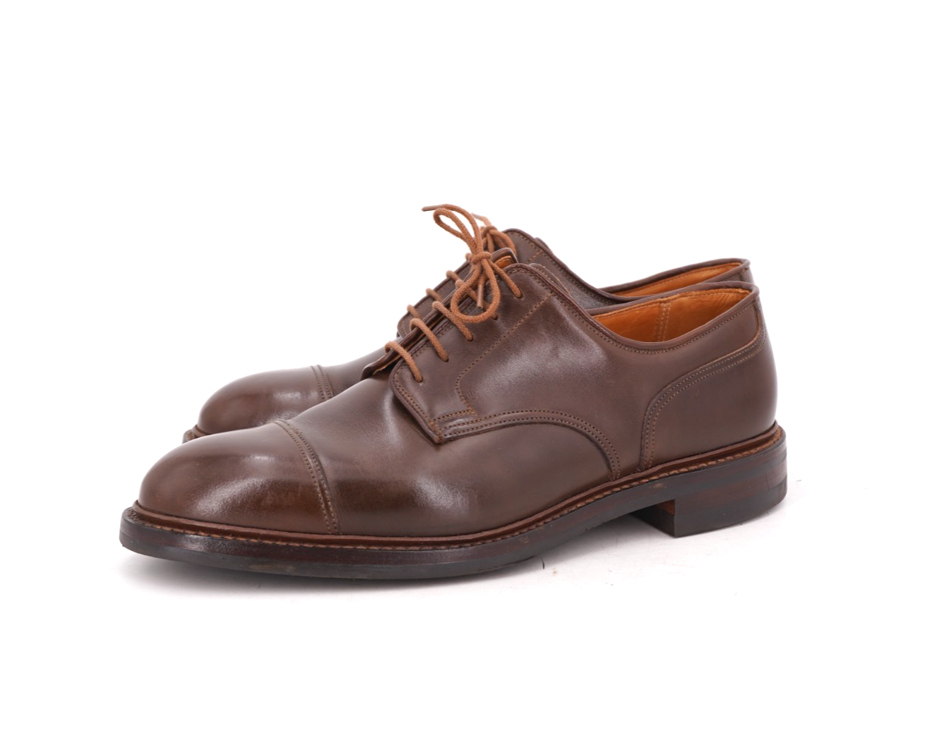 SAOLA INDOSSATO 3x $685 CROCKETT & JONES SEDBERGH UK 10 US 11 DERBY MARRONE PELLE CEROSA