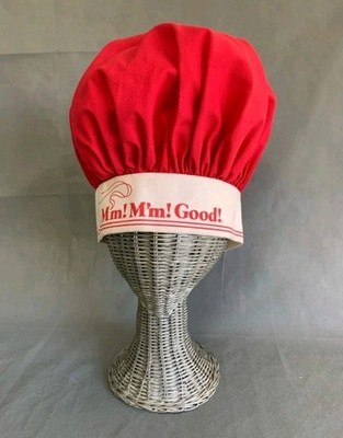 NWT Vintage Campbell's Soup Chef Hat Red 1990 Baking Mm Mm Good Promo Advertisin
