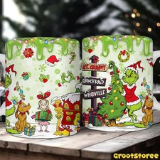 Retro Mean Guy Christmas Movie Ceramic Mug Funny Green Character 11oz