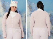 Forever 21 Hello Kitty Pink Y2K Rhinestone Buttons Sweater Knit Cardigan Small
