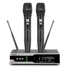 Wireless Microphone,Metal Dual Professional UHF Cordless Dynamic Mic Handheld...