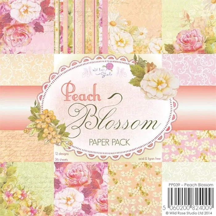 Wild Rose Studio Bloc De Papier Carte Scrapbooking 6x6 Fleurs De Pêche Scrap - Photo 1/1