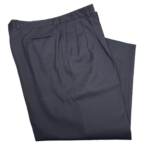 Givenchy, Pantaloni eleganti vintage Givenchy Monsieur uomo 40R blu navy plissettati USA 29 cuciture interne