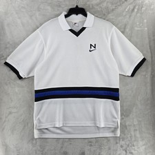 Vintage 90s Nike Mini Swoosh Knit Collared Soccer Jersey, Rare Logo Nike Large