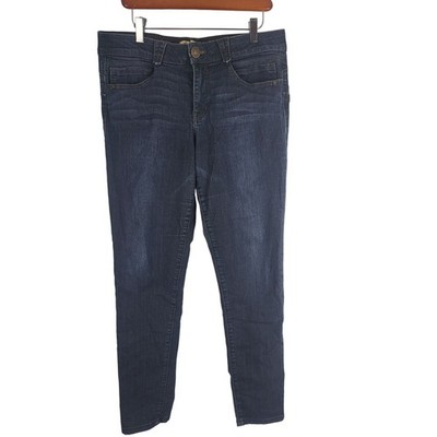 Democracy ''Ab Solution'' Jeans 12 Womens Dark Wash Skinny Leg Mid Rise Bottoms