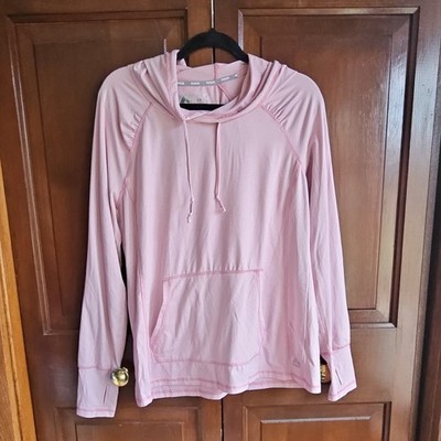 RBX Performance Pink Pullover Hoodie Women's L/G Hooded Stretch Logo CR1103R2