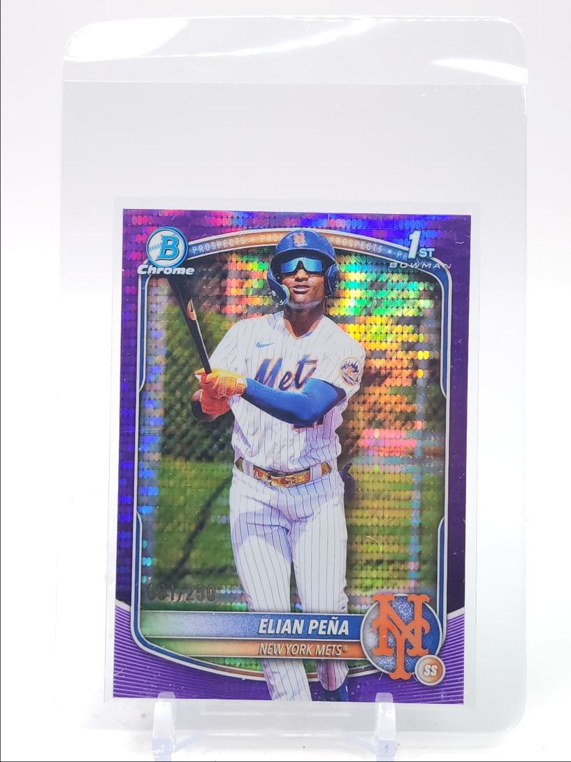ELIAN PENA 2025 BOWMAN CHROME 1ST PURPLE PULSAR REFRACTOR /250 Q2754
