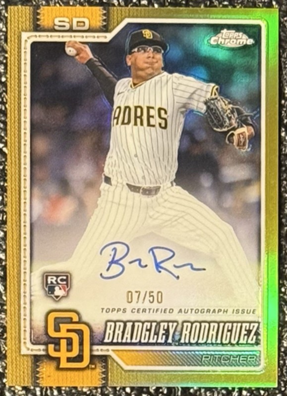 2026 Topps Chrome Bradgley Rodriguez True Gold Rookie Auto /50 Padres #RA-BR