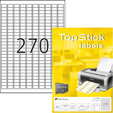 Multipurpose Labels - 27,000 Blank Stickers, A4 Sheets, 17.8 X 10 Mm, White, Las