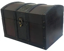 Handcrafted Wooden Treasure Chest Decorative Storage Box with Lock for Home D...