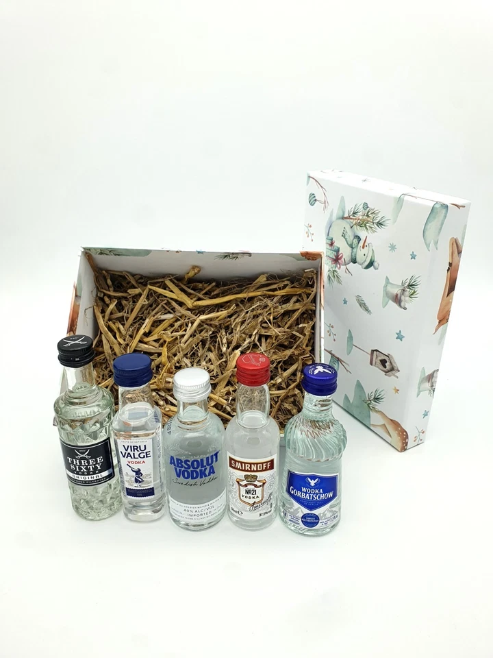 Wodka Geschenk Vodka Miniaturen Weihnachtsgeschenk Absolut, Three Sixty,Smirnoff - Bild 4 von 4