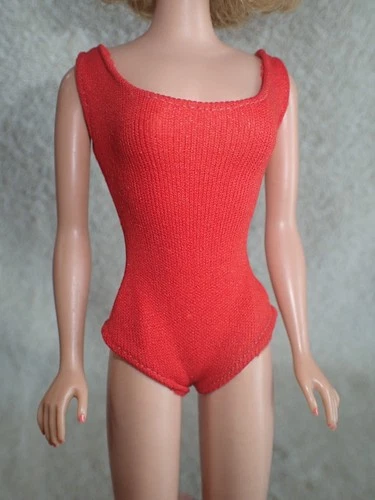 Vintage Barbie Doll Red Swimsuit VERY NICE