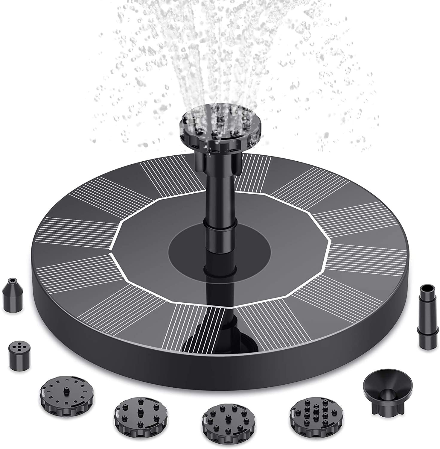 Fontaine solaire flottante pour bassin extérieur de 16cm avec mini pompe intégrée 1W
