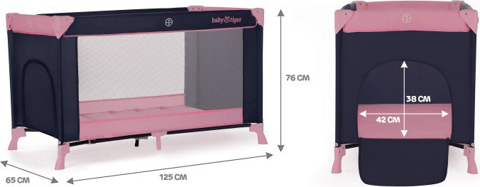 Lettino Culla Neonato da Campeggio Viaggio Blu e Rosa - Viky BabyTiger foto 2