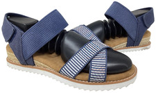 Skechers Women's Bobs Desert Kiss Island Strut Sandals Blu/Multi Size:7.5 201Q