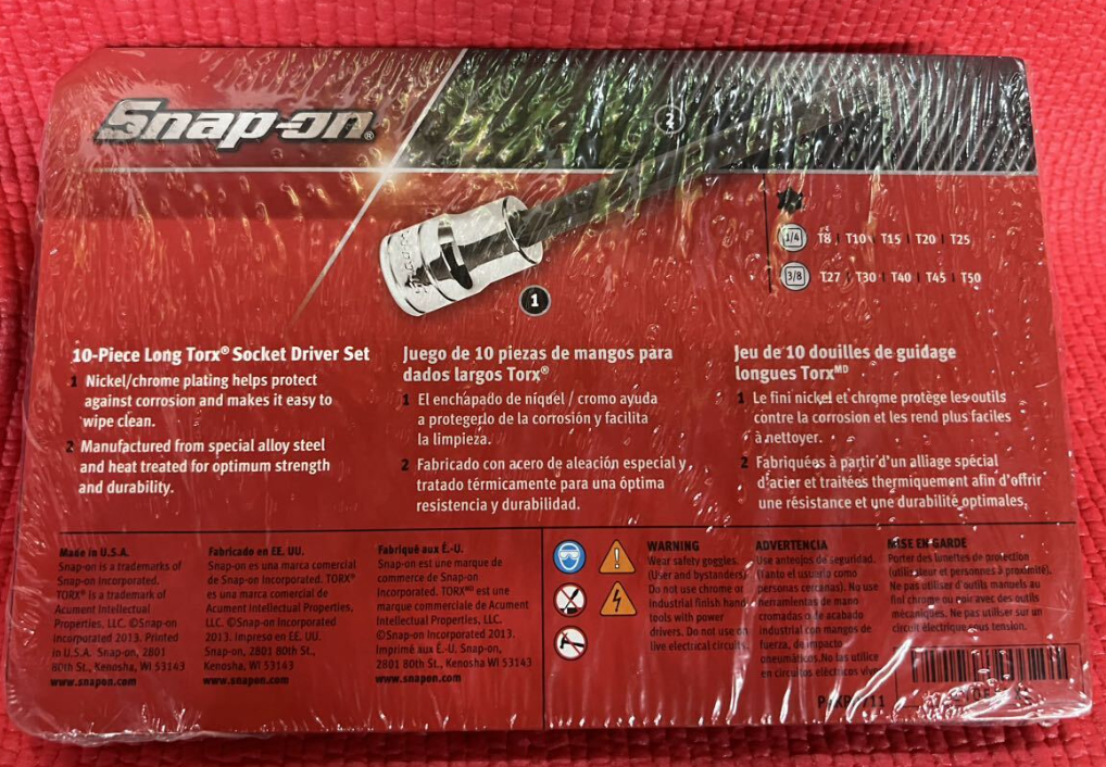 Snap-On Tools 210EFTXL 10pc 3/8 Snap-On Tools 210EFTXL 10pc 3/8