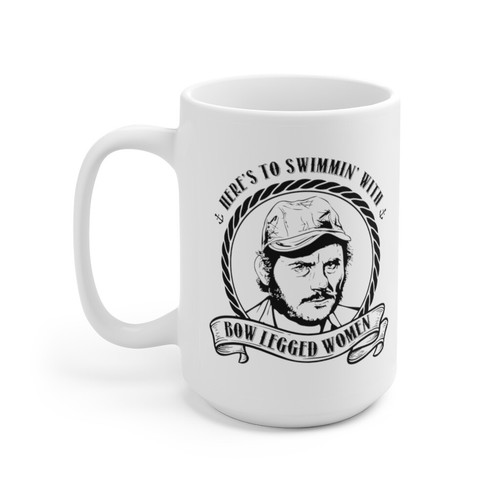 Swimming With Bow Legged Women Ceramic Jaws Themed Coffee and Tea Mug 15oz - Picture 4 of 5