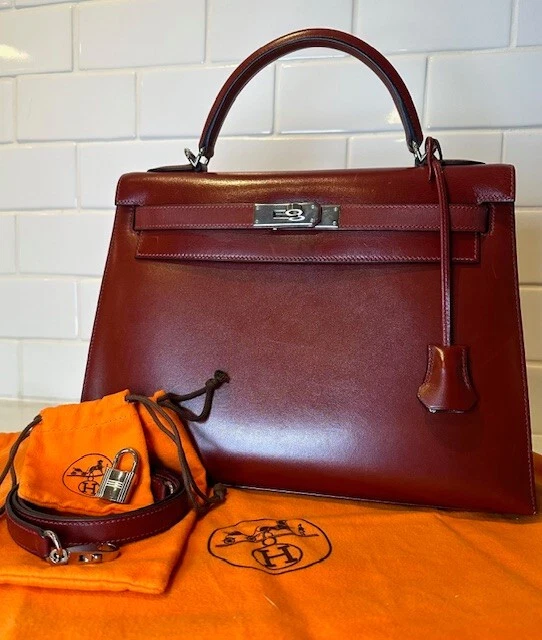 Hermès Kelly 32 Rouge H Box Palladium