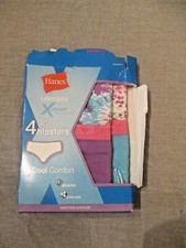 944X06 Hanes GUHCP4 X-Temp Hipster-Cut Panties 4-Pack Girl's Size 10 Multi