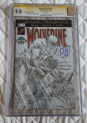 Wolverine v.3 #20 CGC 9.8 WIZARD WORLD sketch John Romita Jr. Autograph Comic