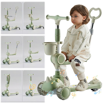 3 Wheels Baby Scooter Handlebars Deck Toddler Kick for 2-12 Years Old Children S