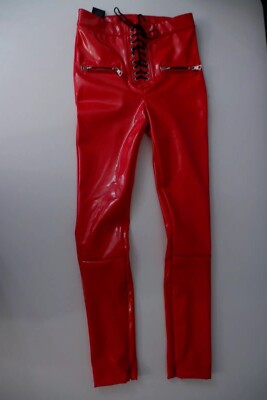 unravel project Rot, Nylon, Poly, Hose Skinny Stretch Gr. W25 Uk 6 Xs