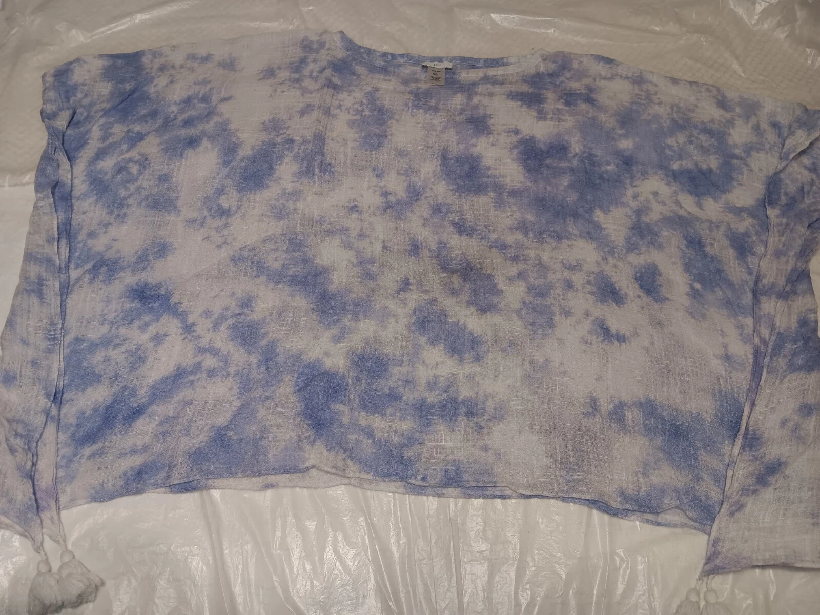 J Jill Women NICE Airy One Size Blue Lavender Cloud Cover Up Poncho Gauzy