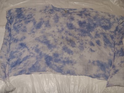 J Jill Women NICE Airy One Size Blue Lavender Cloud Cover Up Poncho Gauzy 