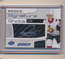 2018-19 UD Engrained Rookie Signature Shots AUTO Maxime Lajoie /249 Senators